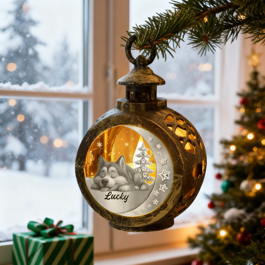 Custom 1 Pet Photo into Cartoon Style Ornament – Personalized Pet Name Christmas Gift for Pet Lovers