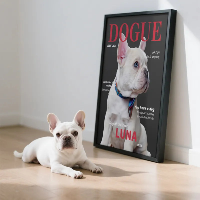 Custom Canine Magazine Cover Photo - Personalized Photo Gift for Pet Lovers