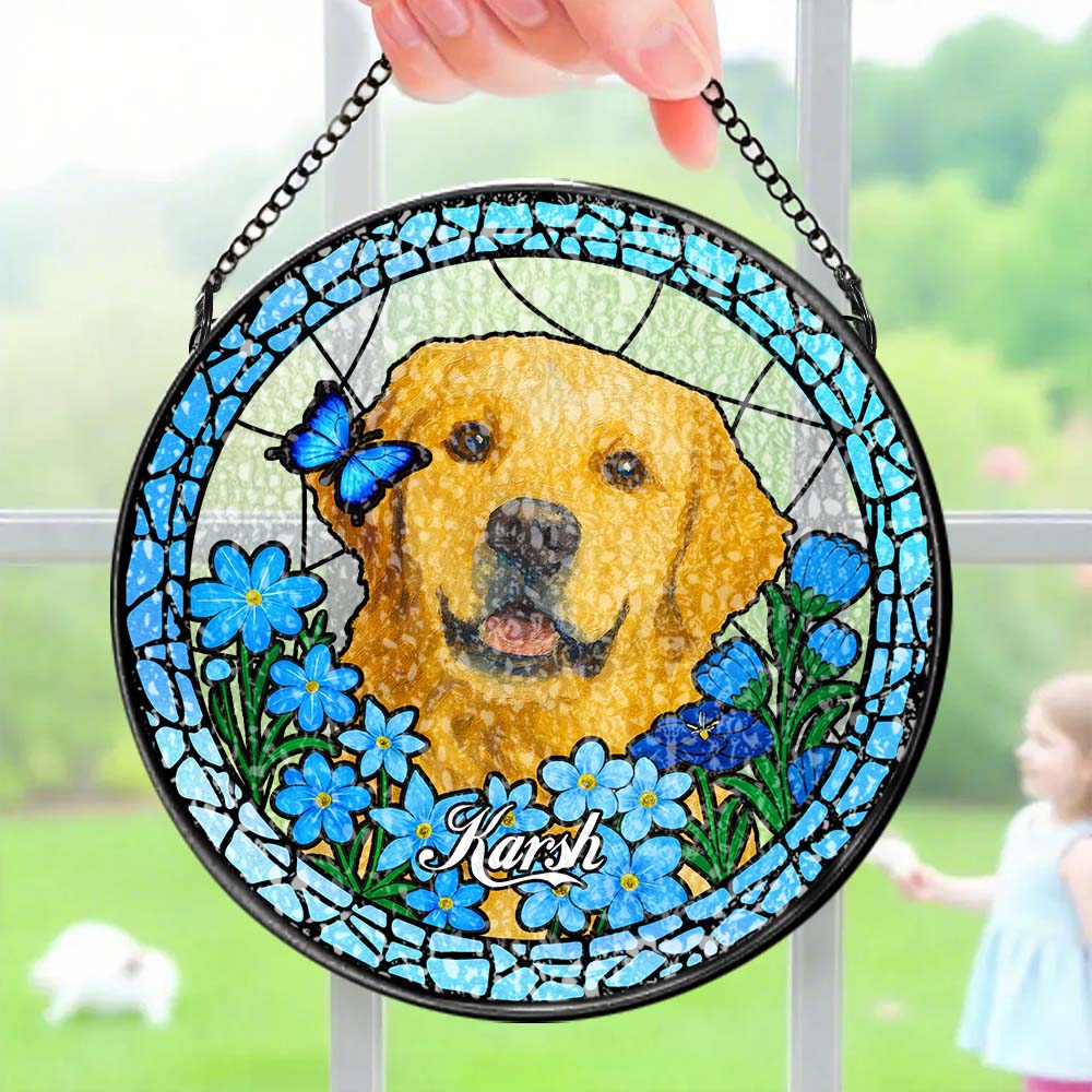Custom Pet Portrait Stained Glass Suncatcher