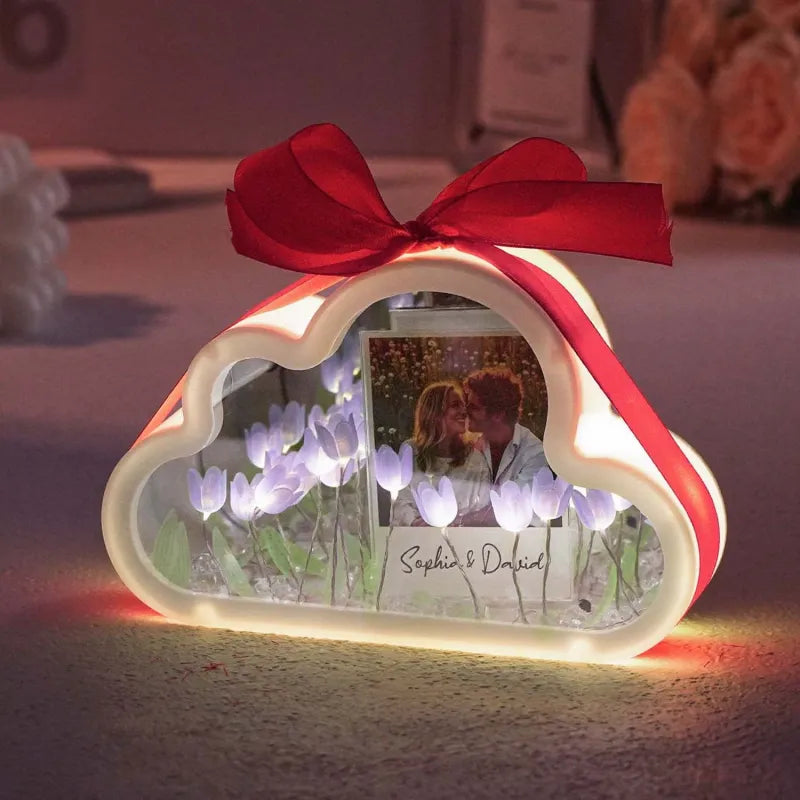 Cloud Tulip Infinity Mirror Night Light