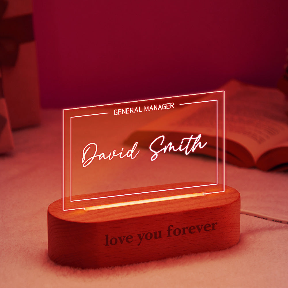 Custom Name Office Sign Night Light