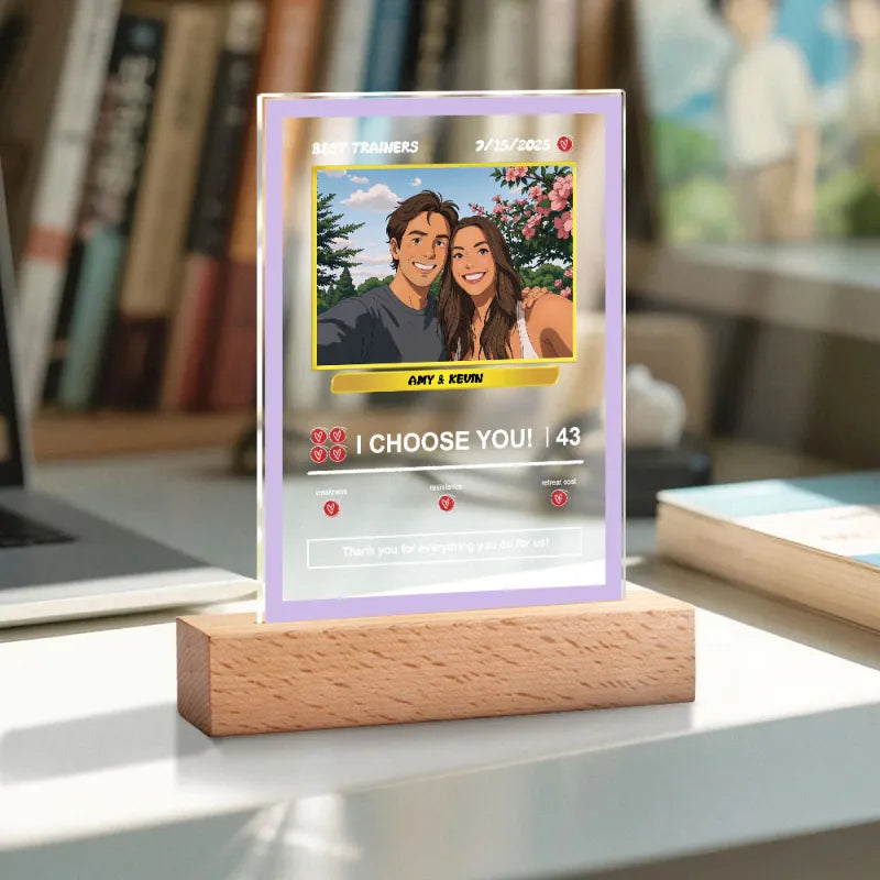 Poke Card Photo & Text Night Lamp