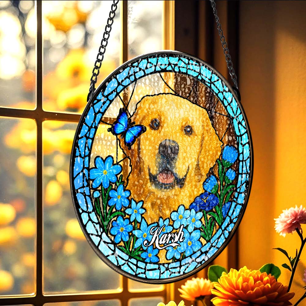 Custom Pet Portrait Stained Glass Suncatcher