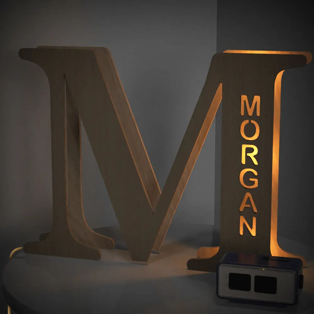 Wooden Alphabet Letter Night Lamp (19cm)