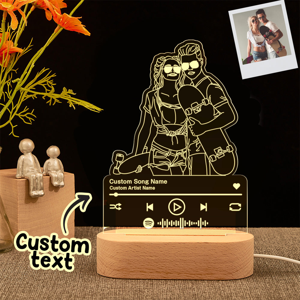 Portrait Line Art Photo Night Lamp