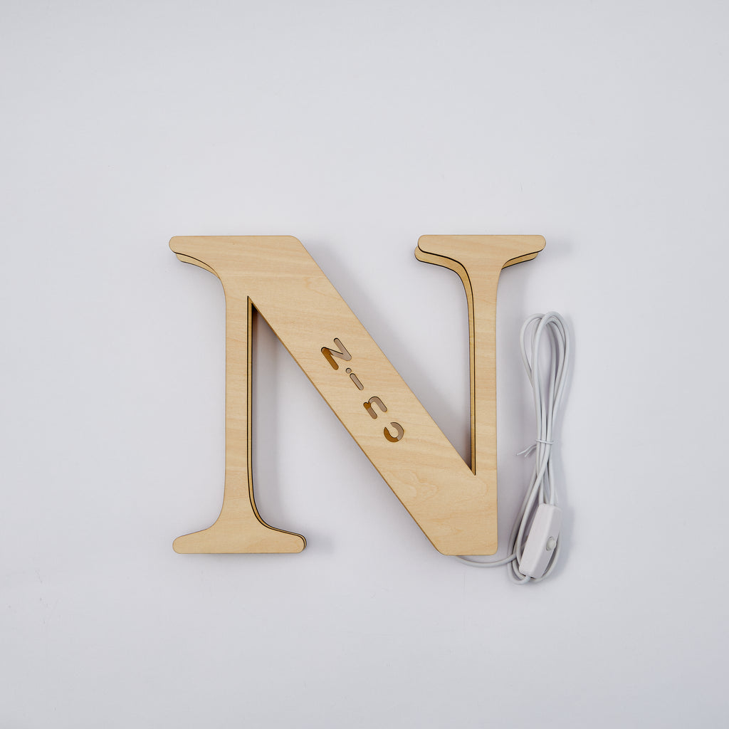 Wooden Alphabet Letter Night Lamp (19cm)