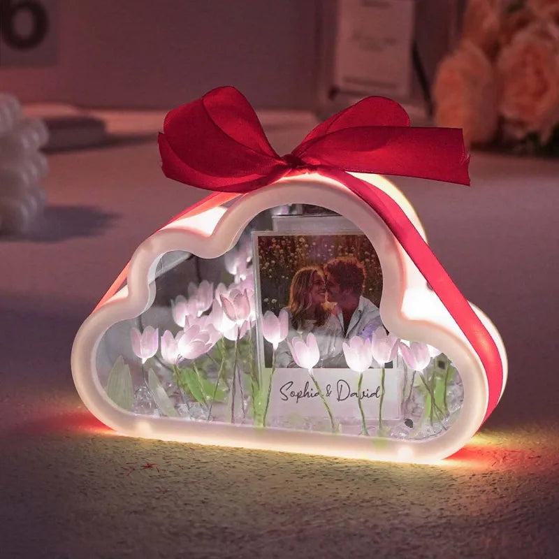Cloud Tulip Infinity Mirror Night Light