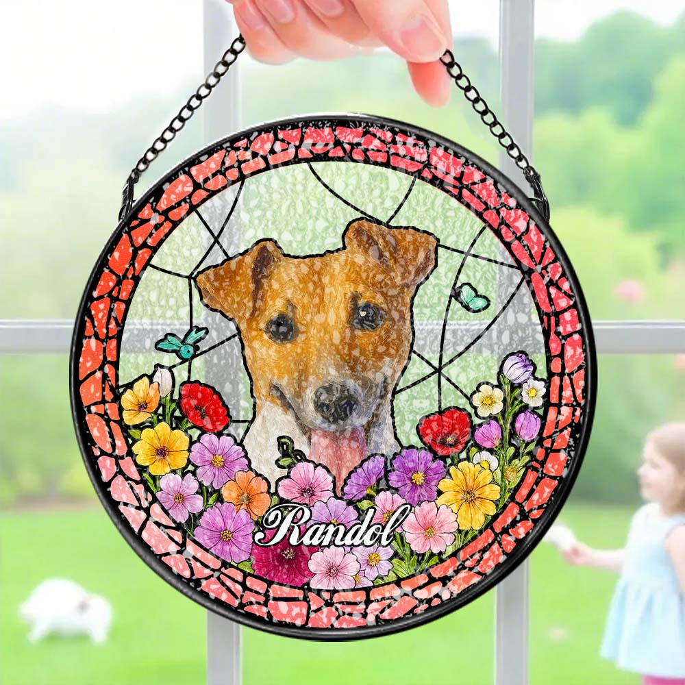 Custom Pet Portrait Stained Glass Suncatcher
