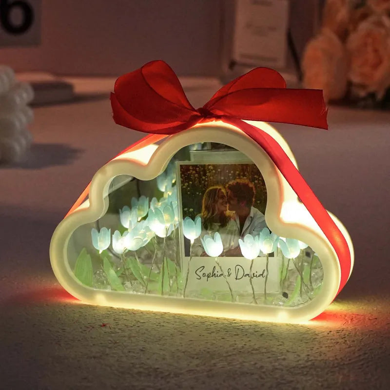 Cloud Tulip Infinity Mirror Night Light