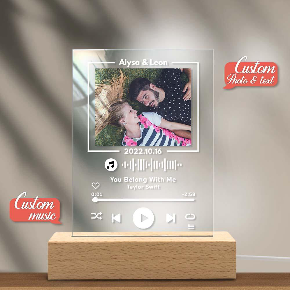 Glass Music Code Plaque Night Light