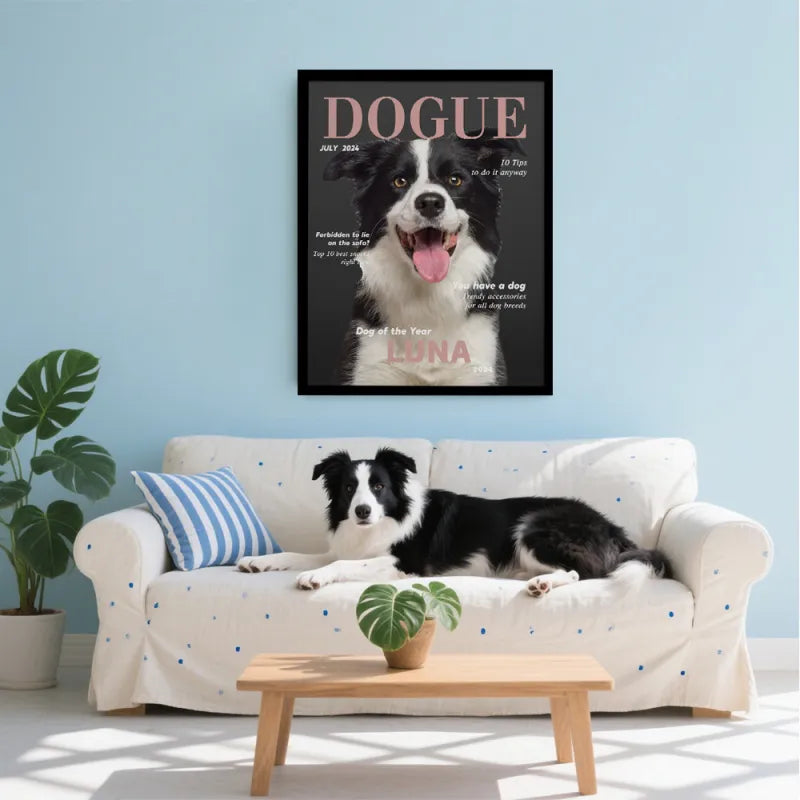 Custom Canine Magazine Cover Photo - Personalized Photo Gift for Pet Lovers