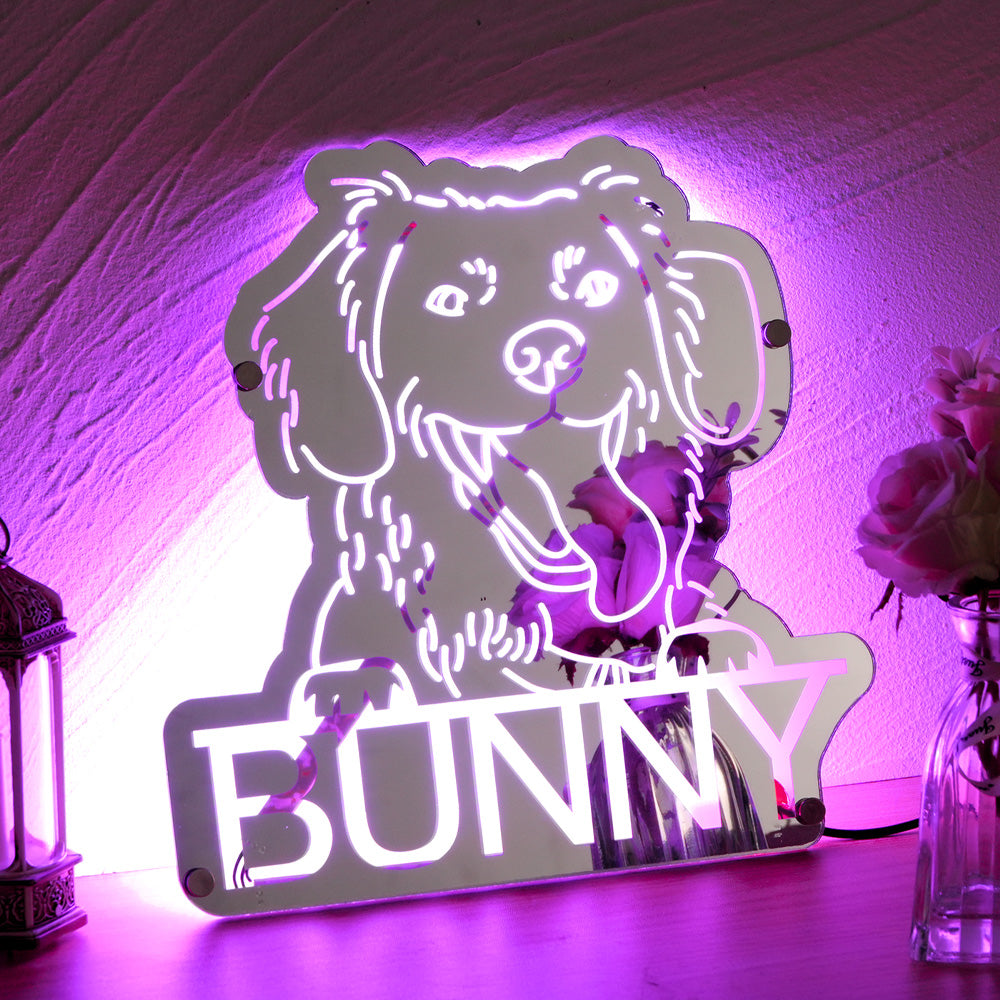 Pet Portrait Mirror Night Light