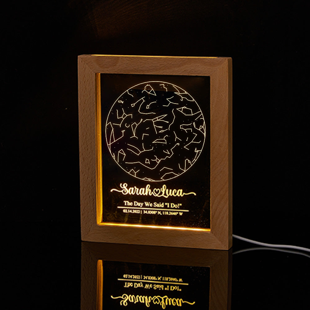 Engraved Star Map Night Light — Capture the Night Sky