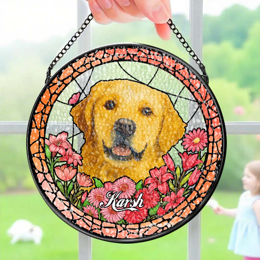 Custom Pet Portrait Stained Glass Suncatcher