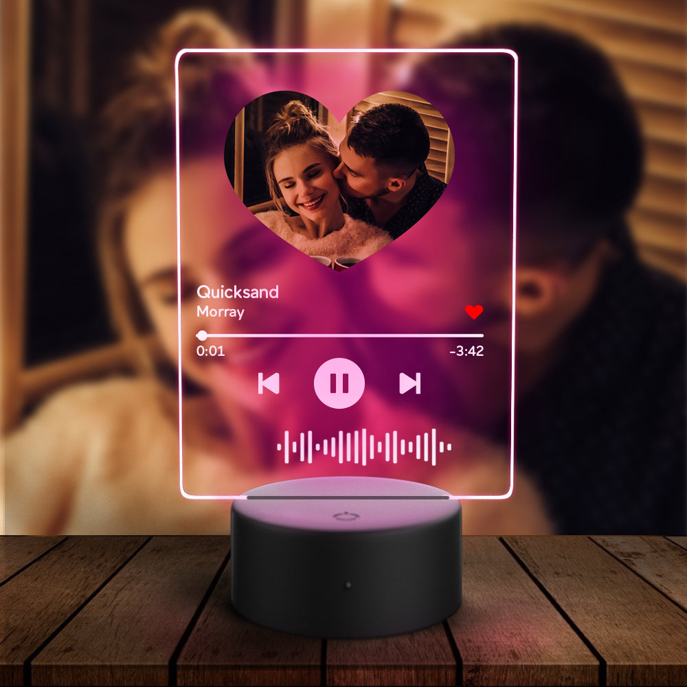 Scannable Music Heart Night Light (7 Colors)