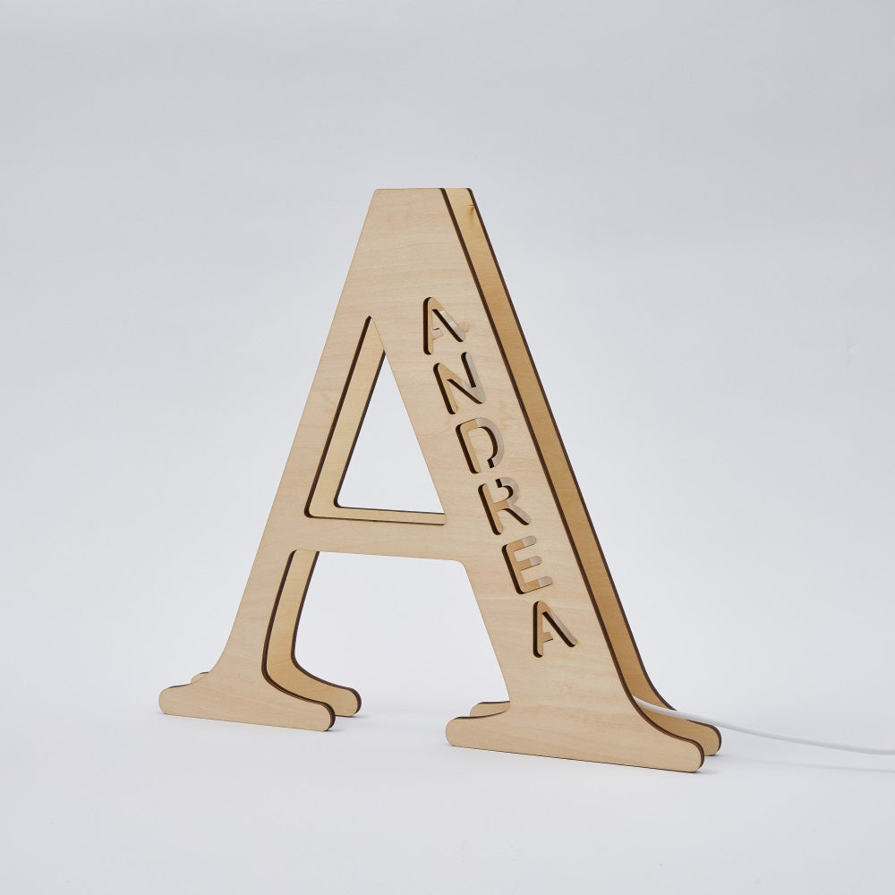 Wooden Name Letter Night Light (28cm)