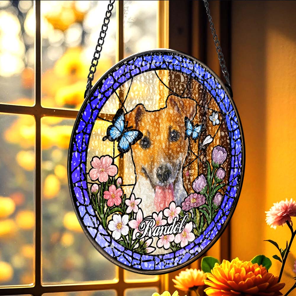 Custom Pet Portrait Stained Glass Suncatcher