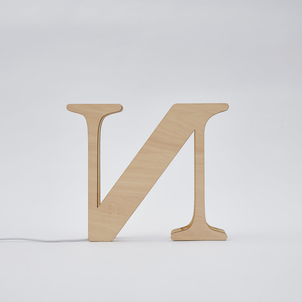 Wooden Alphabet Letter Night Lamp (19cm)