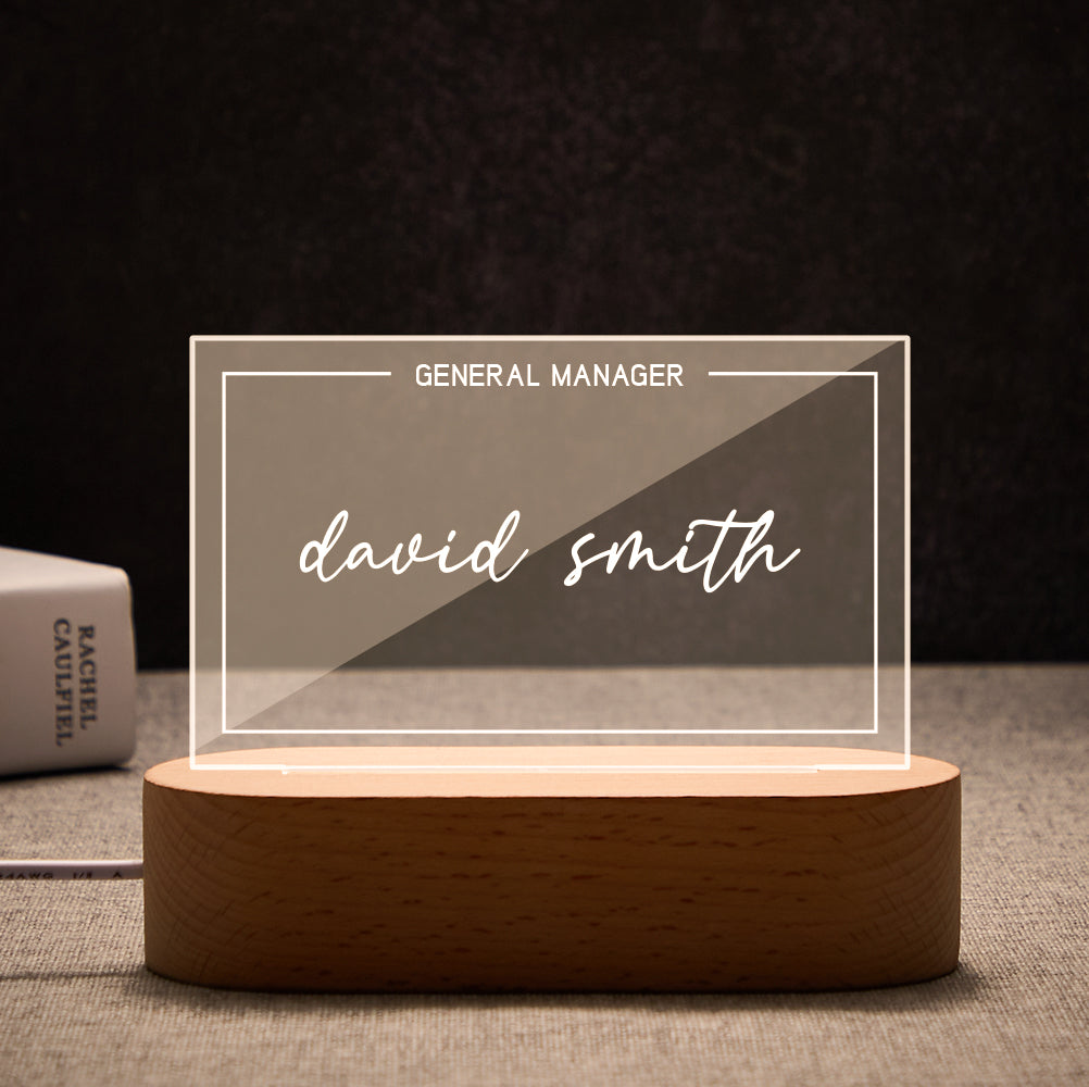Custom Name Office Sign Night Light