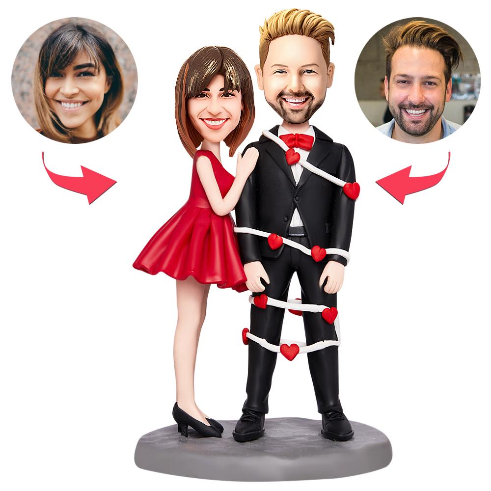 Couples Gift  - I Love You Custom Bobblehead with Engraved Text