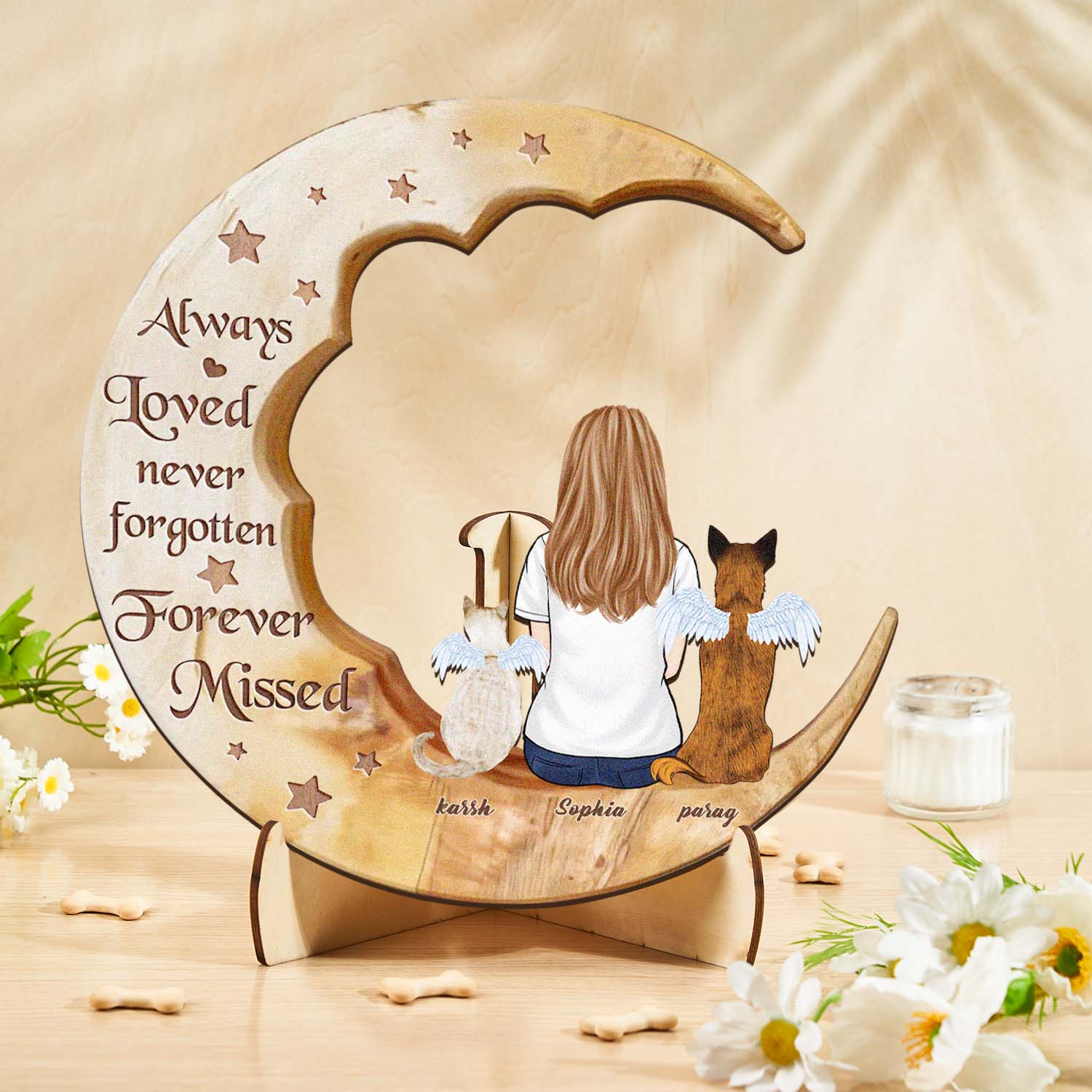Custom Memorial Moon Pet Tribute