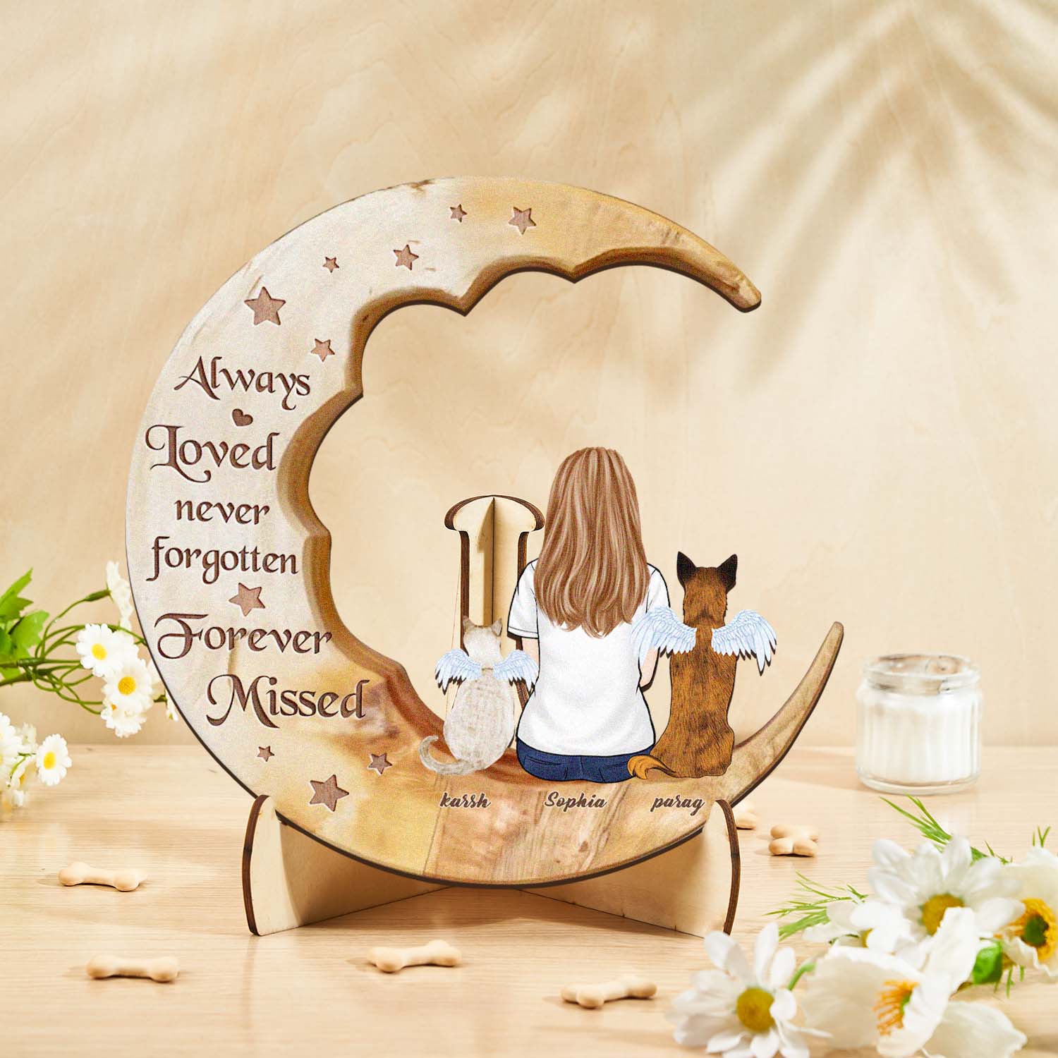 Custom Memorial Moon Pet Tribute