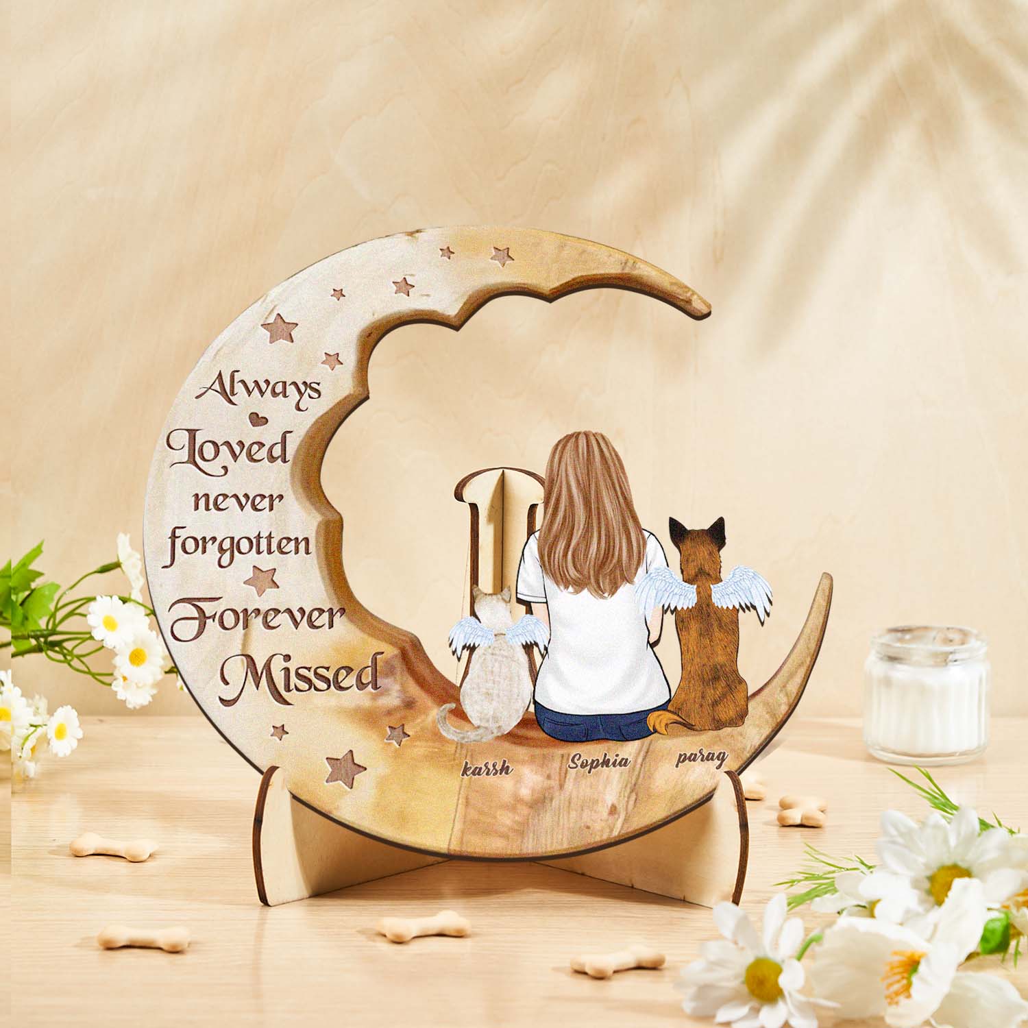 Custom Memorial Moon Pet Tribute