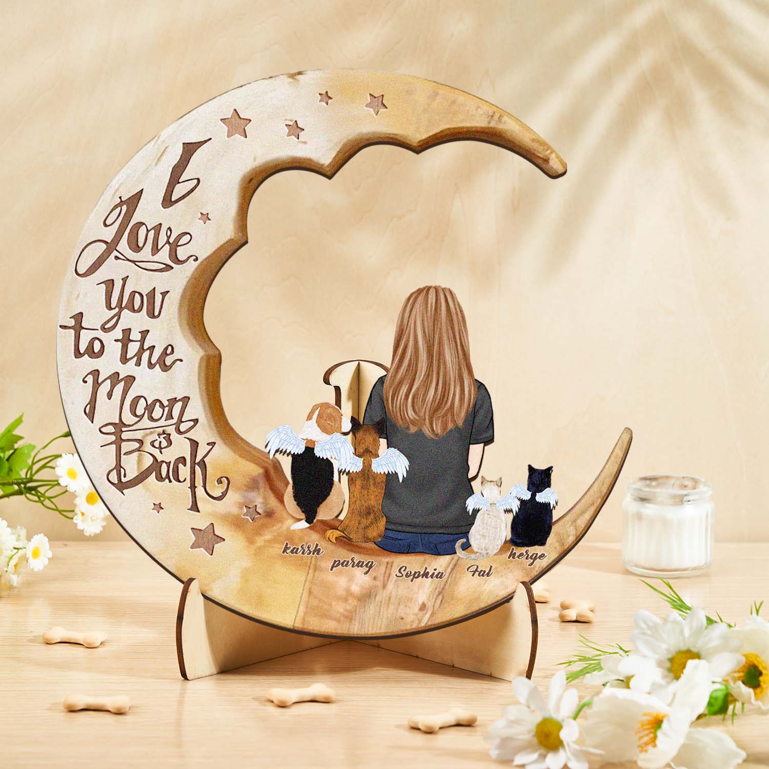 Custom Memorial Moon Pet Tribute