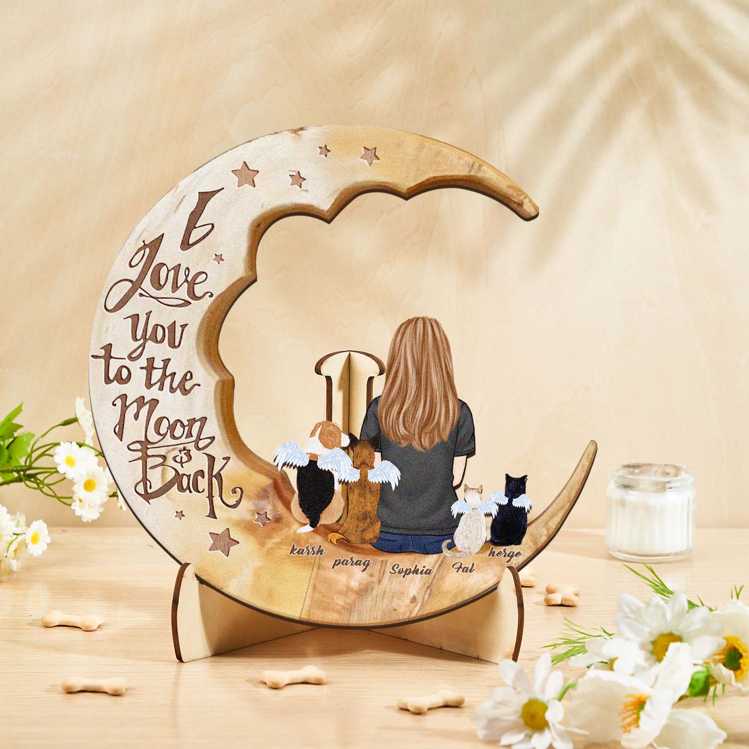 Custom Memorial Moon Pet Tribute