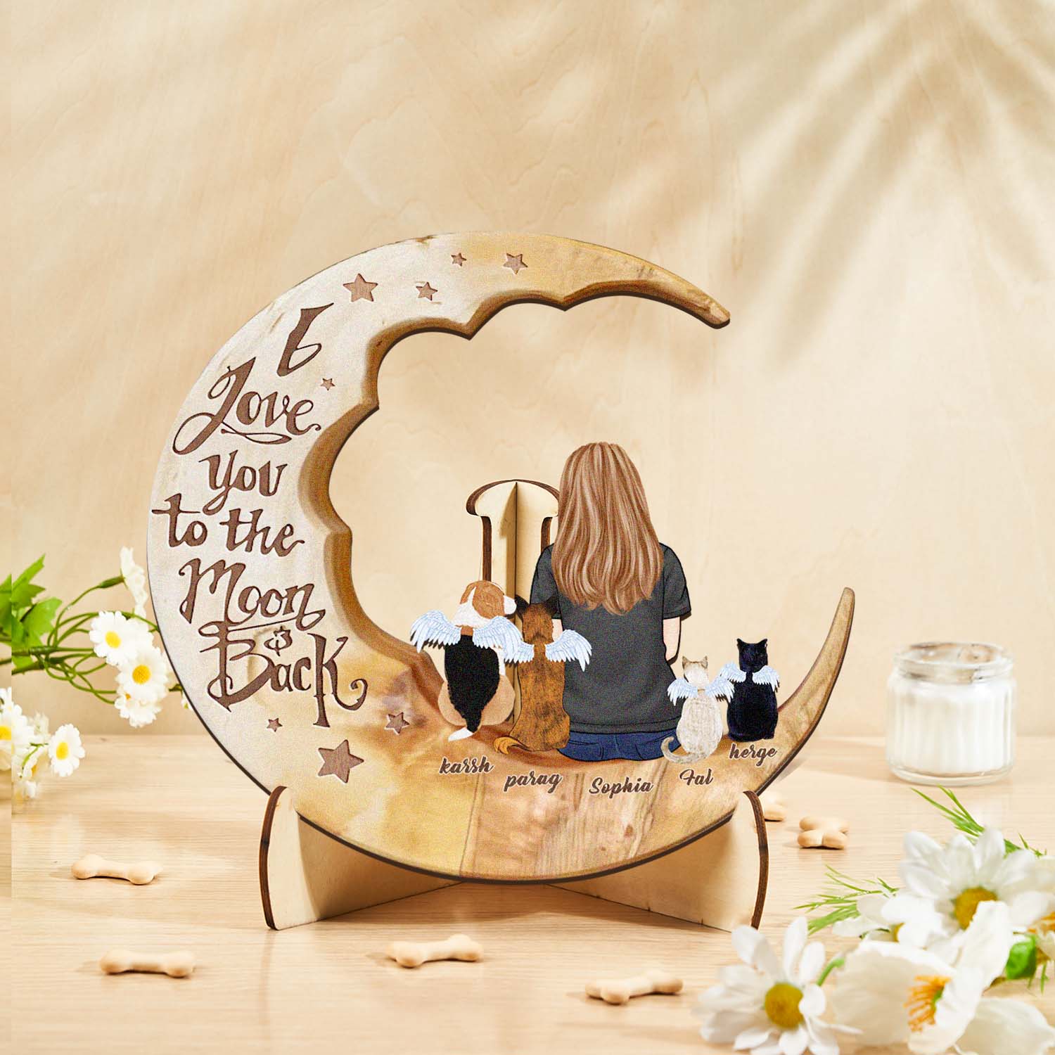 Custom Memorial Moon Pet Tribute