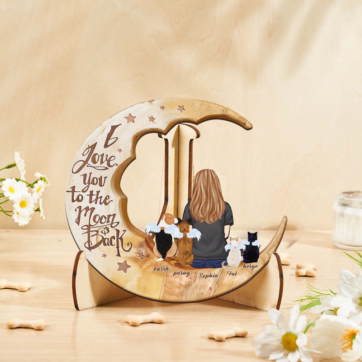 Custom Memorial Moon Pet Tribute
