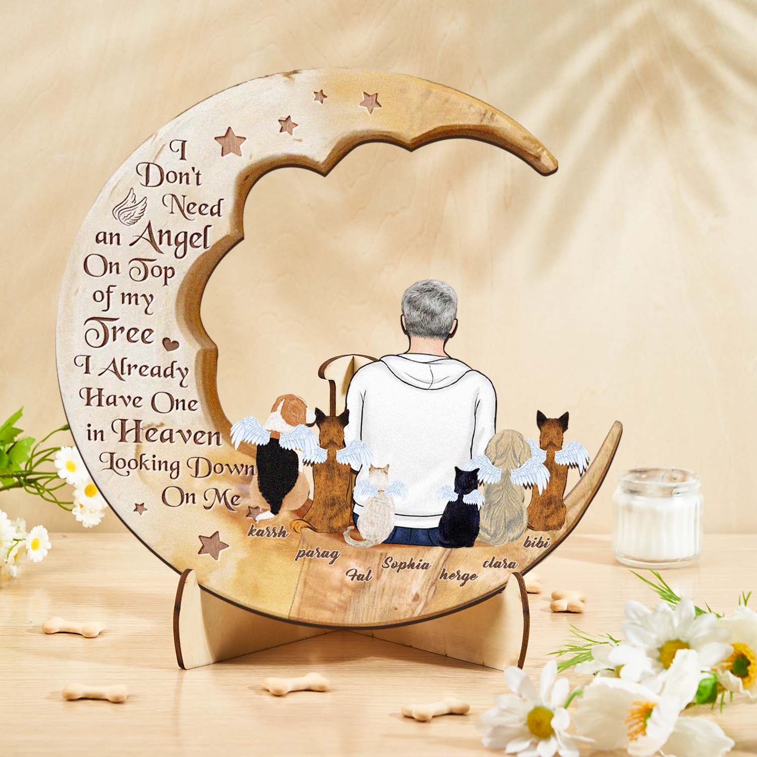 Custom Memorial Moon Pet Tribute