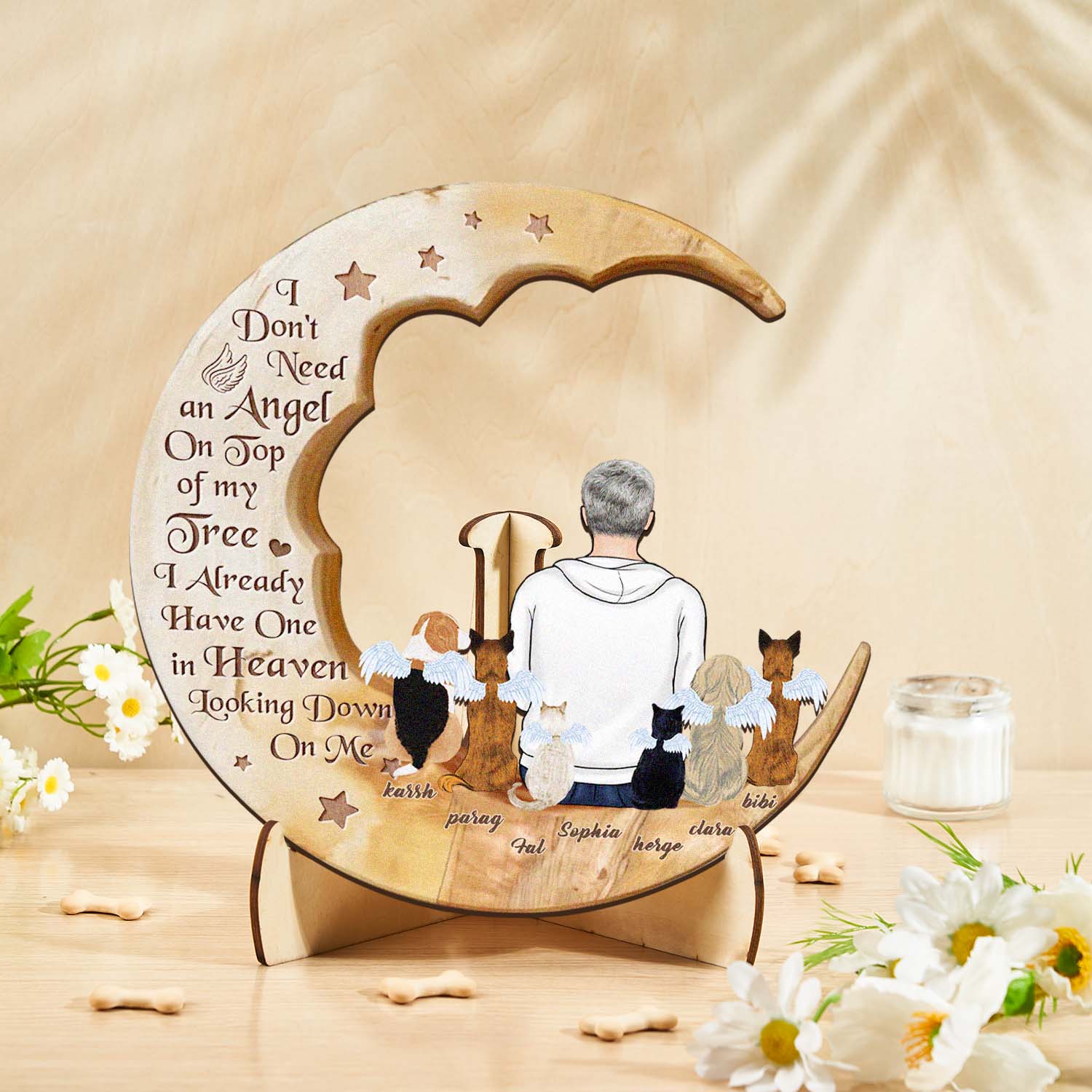 Custom Memorial Moon Pet Tribute