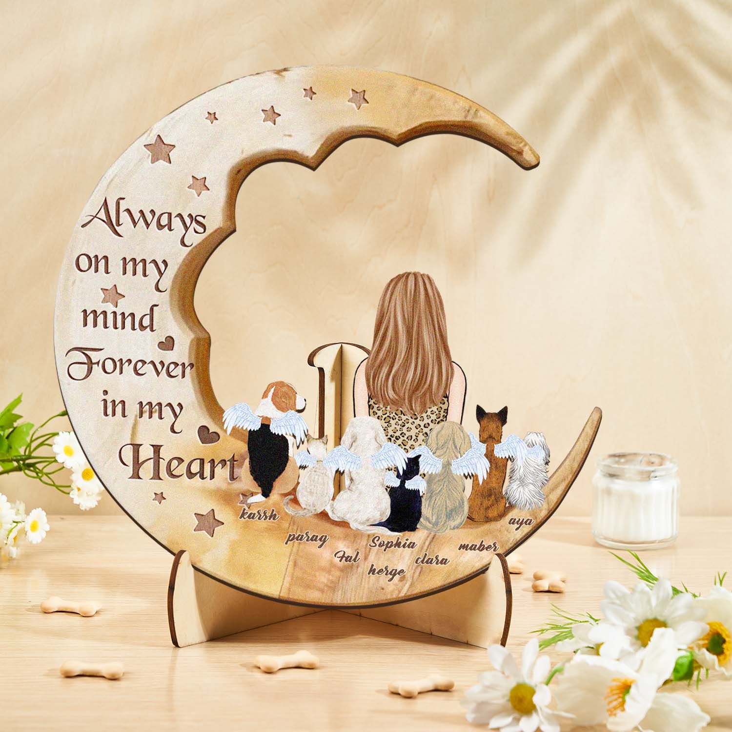 Custom Memorial Moon Pet Tribute