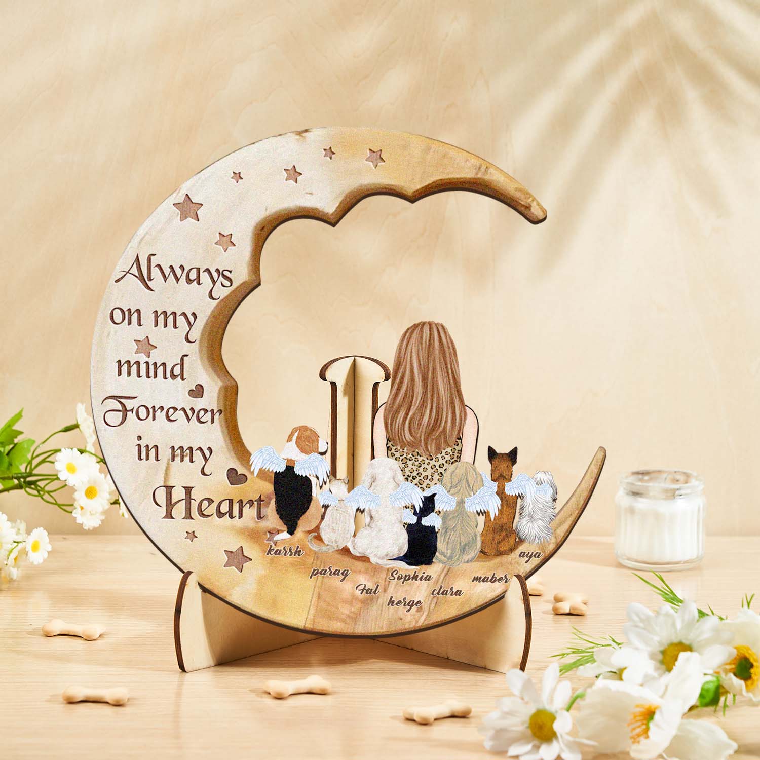 Custom Memorial Moon Pet Tribute
