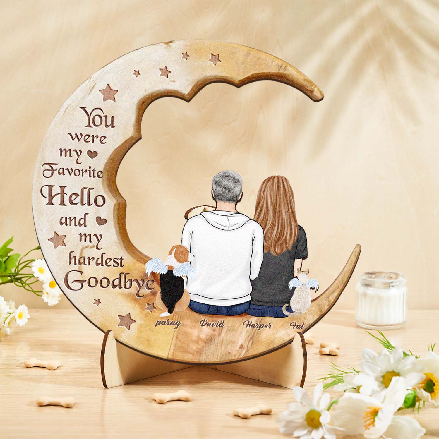 Custom Memorial Moon Pet Tribute