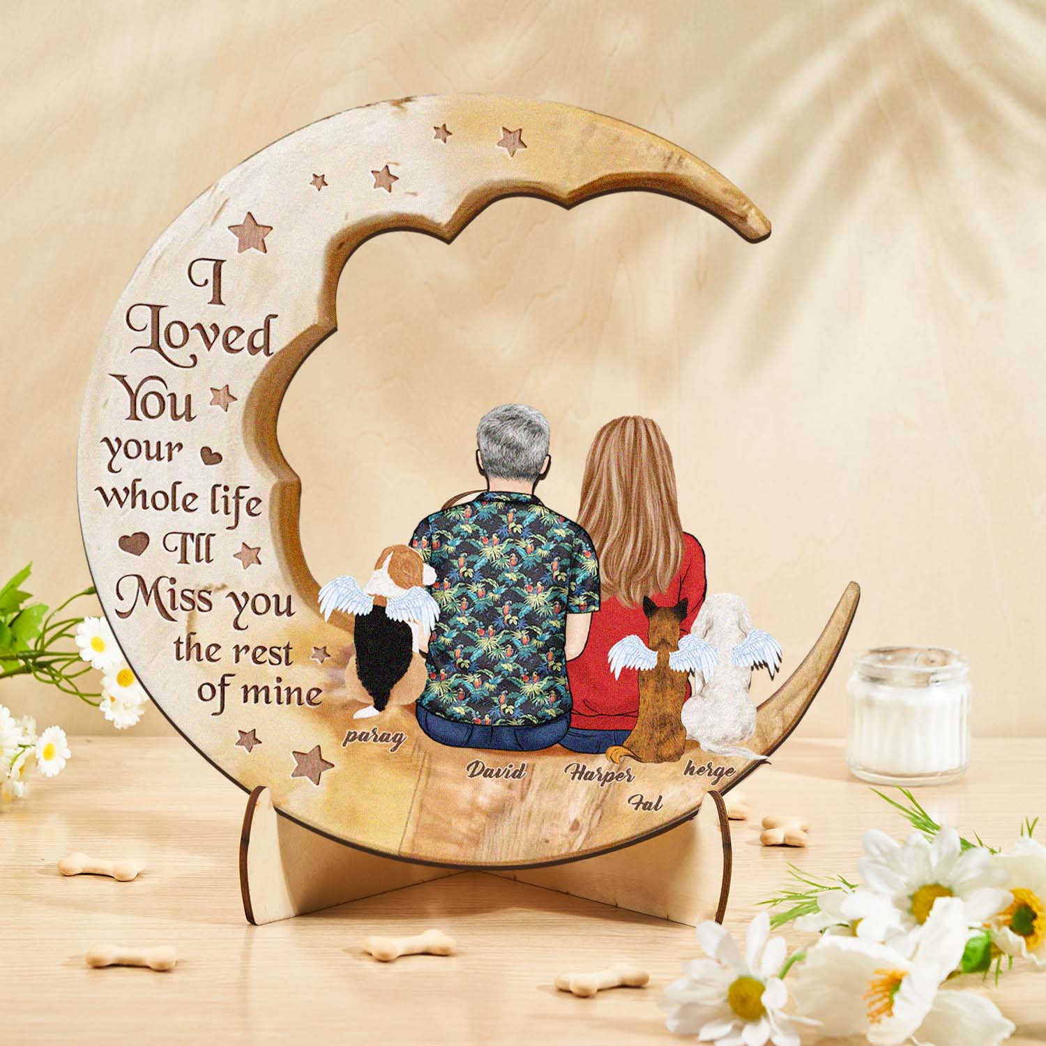 Custom Memorial Moon Pet Tribute