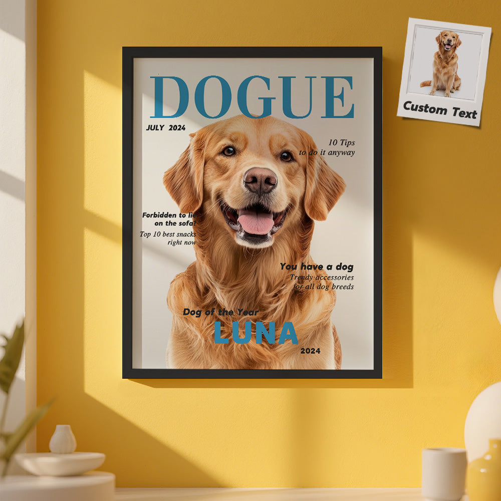 Custom Canine Magazine Cover Photo - Personalized Photo Gift for Pet Lovers
