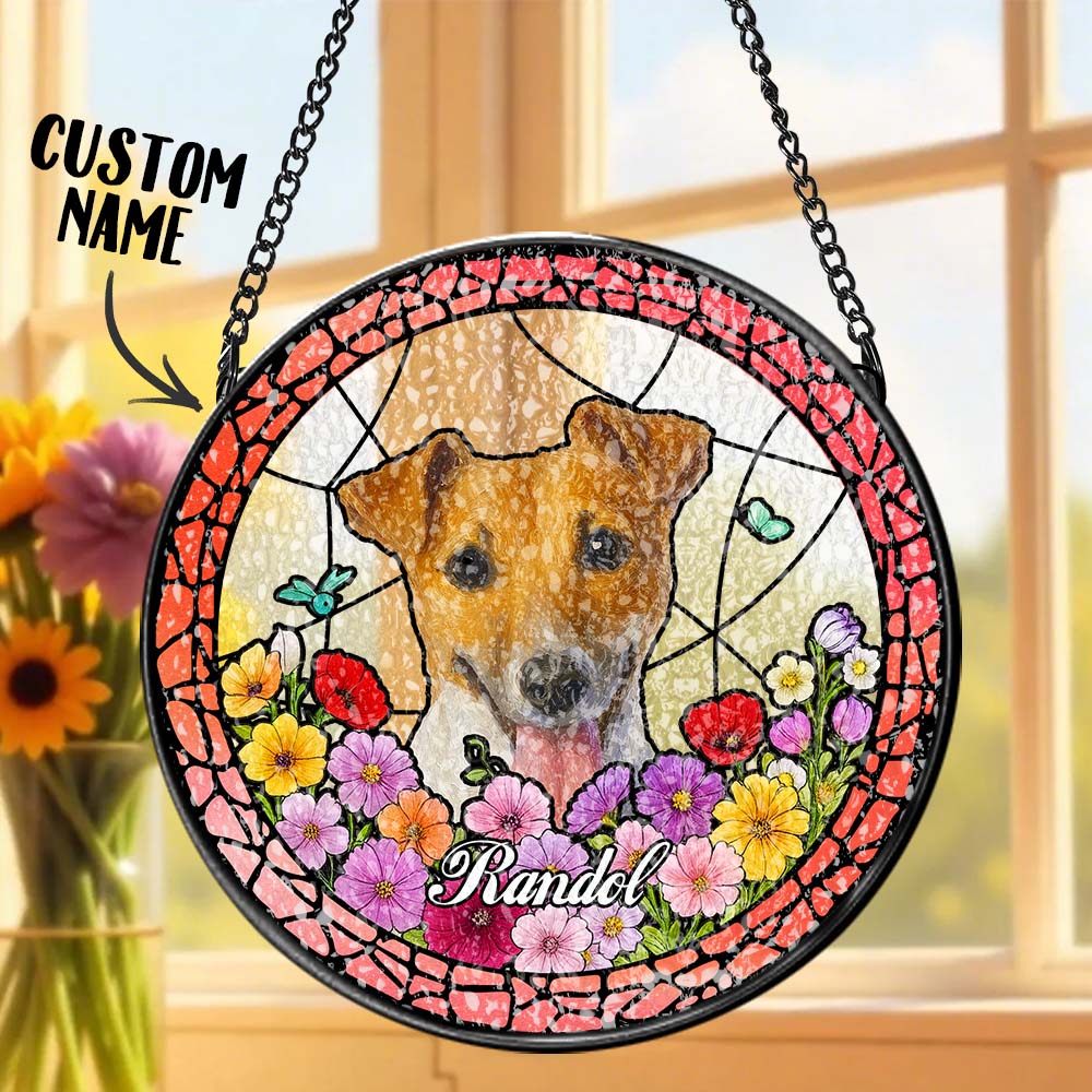 Custom Pet Portrait Stained Glass Suncatcher