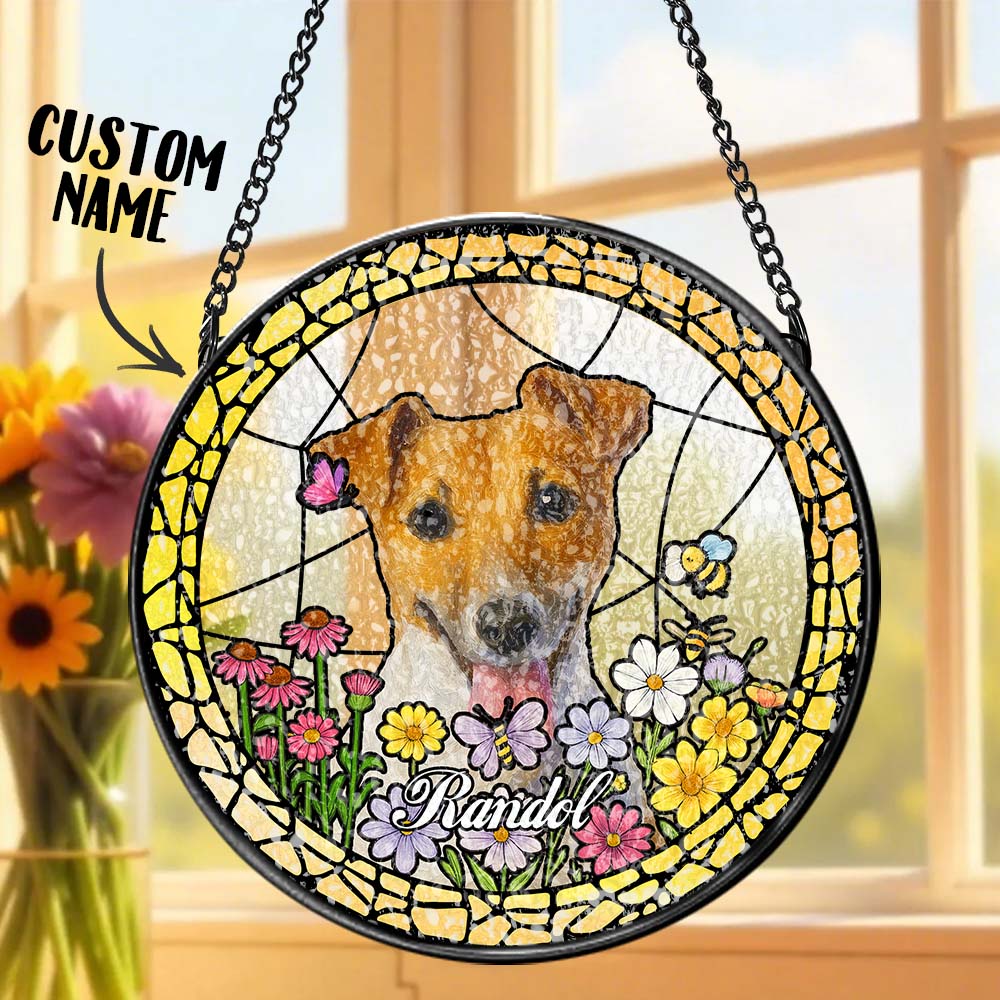 Custom Pet Portrait Stained Glass Suncatcher
