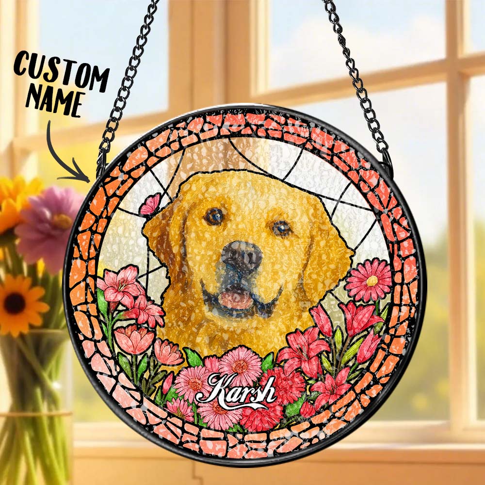 Custom Pet Portrait Stained Glass Suncatcher