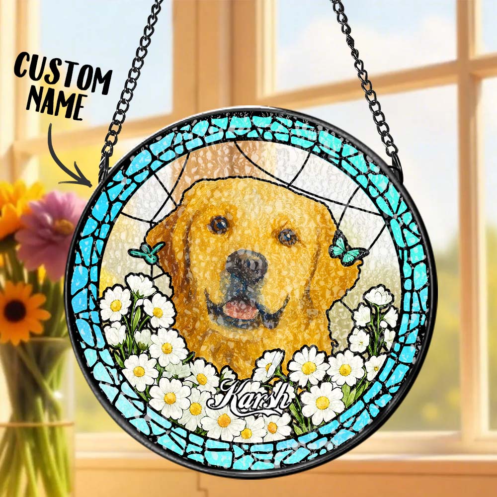 Custom Pet Portrait Stained Glass Suncatcher