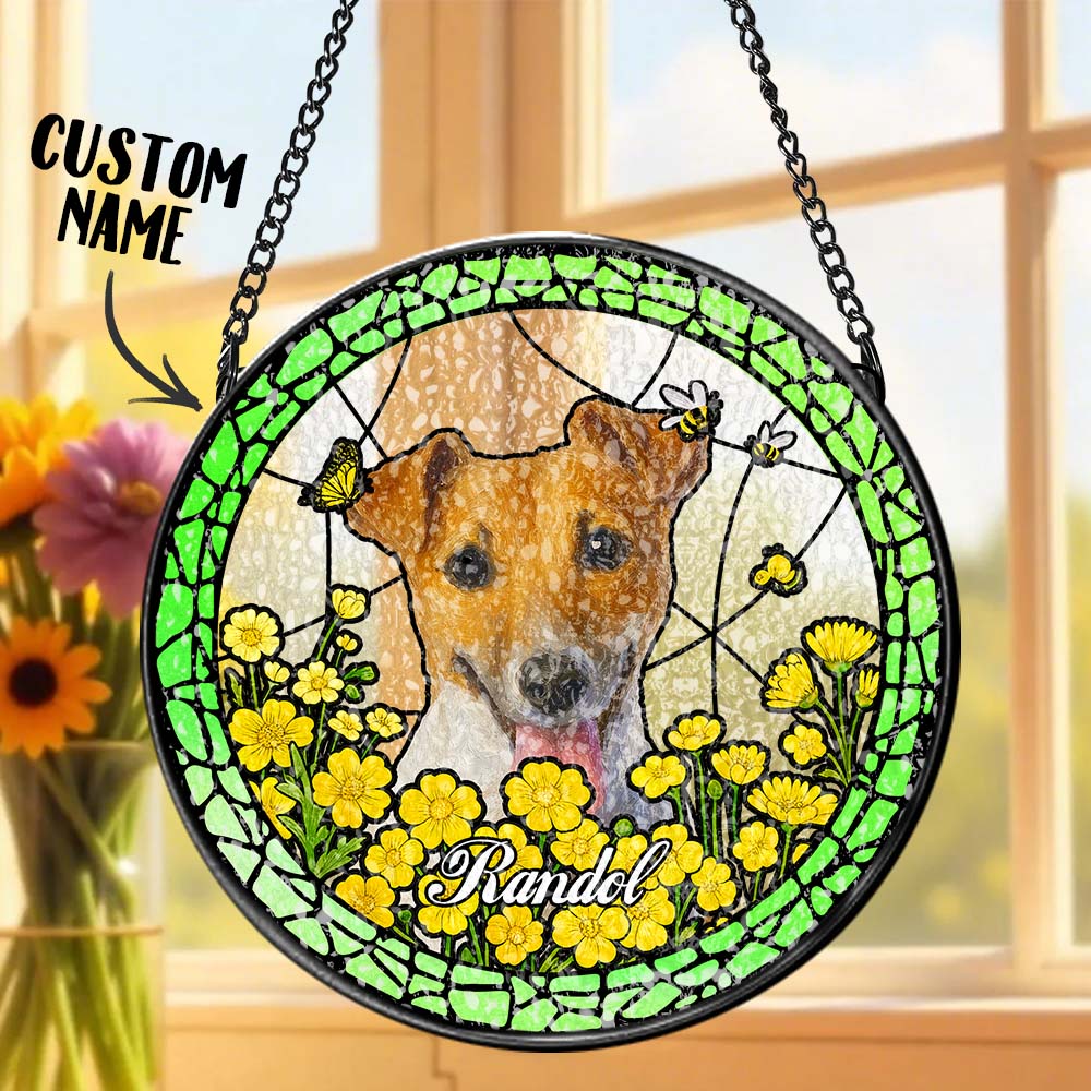 Custom Pet Portrait Stained Glass Suncatcher