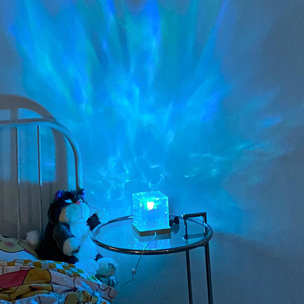 Rotating Water Ripple Night Light