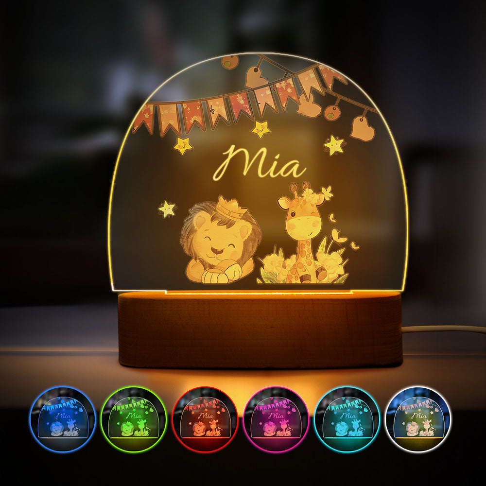 Christmas Tree & Elk Personalized Night Light