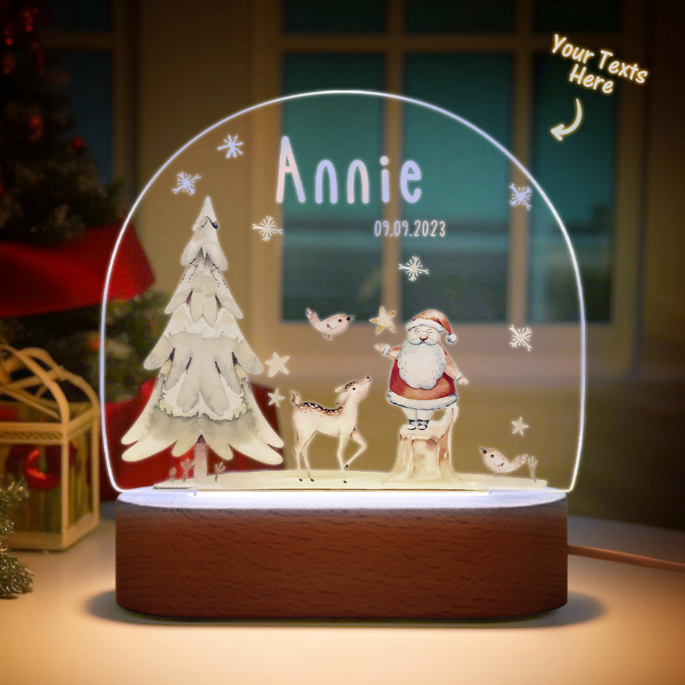 Christmas Tree & Elk Personalized Night Light