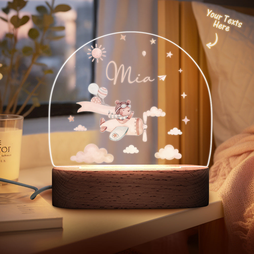 Christmas Tree & Elk Personalized Night Light