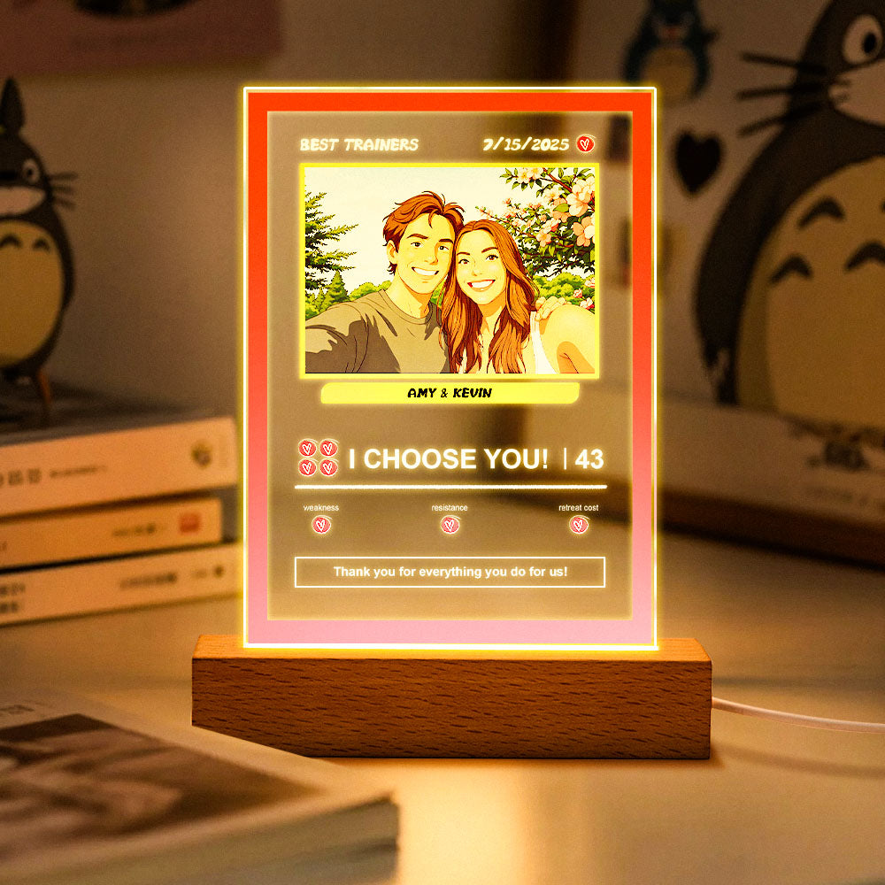 Poke Card Photo & Text Night Lamp