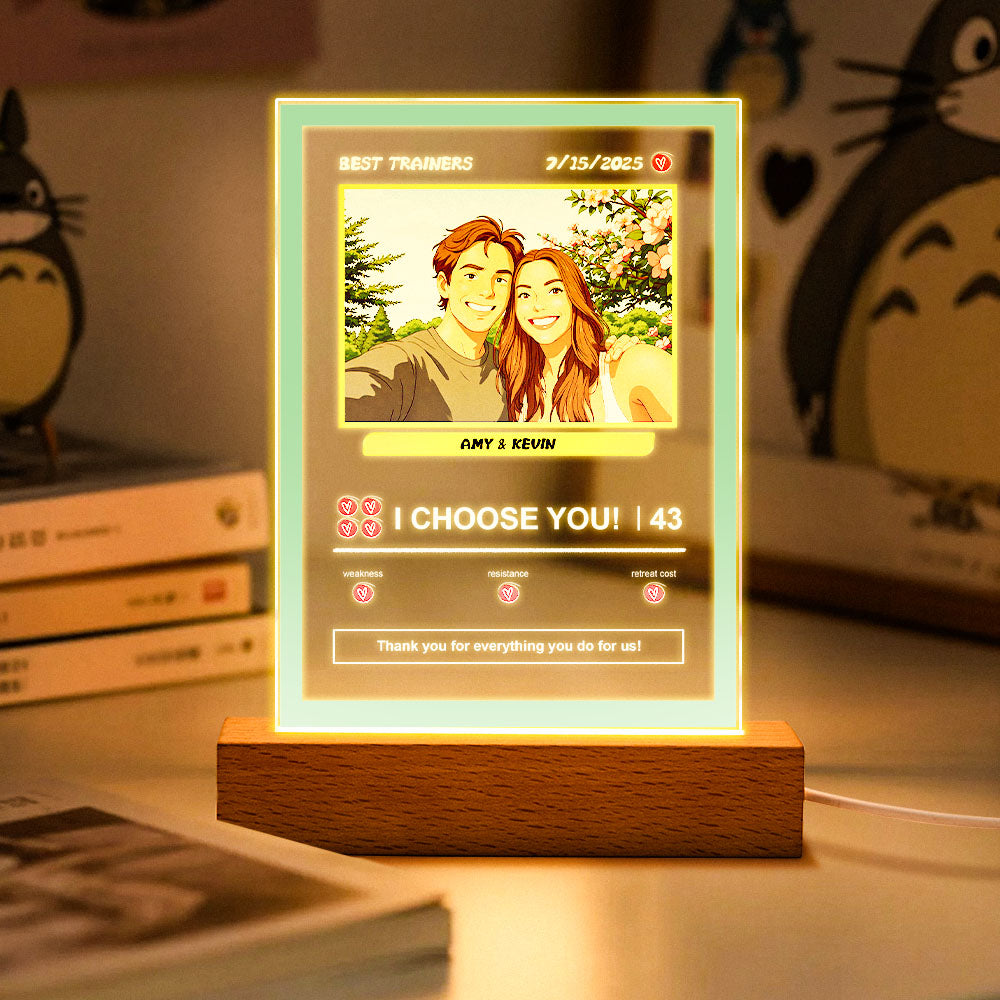 Poke Card Photo & Text Night Lamp