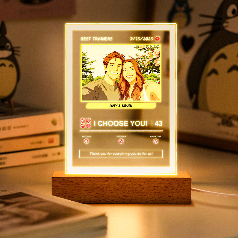 Poke Card Photo & Text Night Lamp